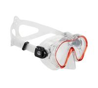 AQUASTIC Máscara de Snorkel Minke en Rojo Gafas de Buceo para niños con Ventana de Vidrio Templado Correa de Silicona Duradera y Delantal Seguridad y protección al Nadar en el mar