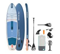 AQUASTIC Perth Pro 11'2" Sup Board Set - Juego Completo con Remo 2 en 1, Asiento de Kayak, Correa de 300 cm, Bomba, Mochila, Drop Stitch Lite, 165 kg, 340 x 86 cm, para Principiantes y avanzados