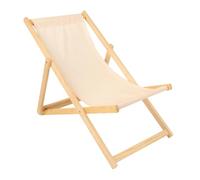 AQUASTIC Sunlito - Tumbona de Playa Plegable, Marco de Madera de Pino y Funda de poliéster, 101 x 57 x 71 cm, para Playa, jardín, Camping (Blanco)