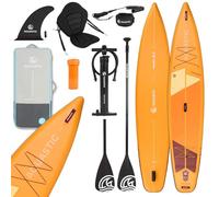 AQUASTIC Tabla de SUP hinchable Touring de 12'6 pulgadas, perfil Touring, Drop Stitch Lite + rigidez y ligereza, PVC de una capa de 2600 g/m², 381 x 76 x 15 cm, cilindrada de 355 l, capacidad de carga