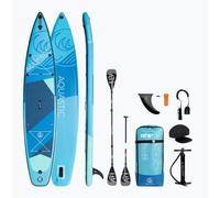 AQUASTIC Tabla Touring 12'6" Sup Neumática Allround Dimensiones 381 cm x 78 cm x 15 cm con Asiento y Remo Color Natacion Hinchable Tecnologia Dropstitch MSL Set Azul AQS-SUP007
