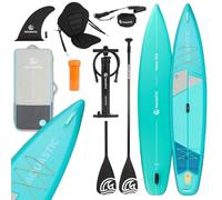 AQUASTIC Touring 12'6" Sup Board Set - Juego Completo: 2 remos 2 en 1, 2 Asientos de Kayak, Leash, Bomba, Mochila, Drop Stitch Lite+, 381 x 76 cm, 165 kg, Touring, Ligero y Resistente, para Viajes