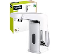 aquaSu® 799188 Oddo - Grifo mezclador con sensor (con boquilla mezcladora de ahorro de agua, válvula de cerámica, fijación rápida, núcleo de latón, cromado)
