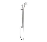 aquaSu® Lepoldo 72304 - Juego de 6 duchas cuadradas (3 tipos de chorro, con botón y placa de 12 cm, manguera de metal de 150 cm, barra de ducha de 80 cm, barra de ducha de 80 cm)