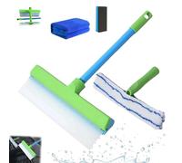 Aquaswipe Window Squeegee, Aqua Swipe Window Cleaner, AquaSwipe™ Recyclable Silicone Window Squeegee Kit, Window Cleaning Kit, with Silicone Squeegee&Microfiber Scrubber for Shower/Glass Etc (1pc)