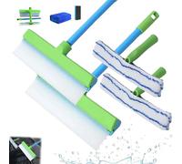 Aquaswipe Window Squeegee, Aqua Swipe Window Cleaner, AquaSwipe™ Recyclable Silicone Window Squeegee Kit, Window Cleaning Kit, with Silicone Squeegee&Microfiber Scrubber for Shower/Glass Etc (2pcs)