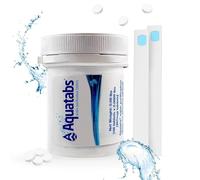 Aquatabs Tabletas de purificación de agua para beber - 100 tabletas + 2 tiras de prueba de cloro - Kit de iniciación purificador de agua - para tanques de barco y RV - por Aquamarine Water Solutions