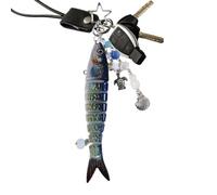 Aquatic Keyring Charm - Fish Shaped Hanging Decoration, Stylish Luggage Accessory, Portable Bag Pendant, Cute Collectible Trinket | Personal Belonging Accent For Backpacks Wallets Tote Bags Keys And G