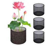 Aquatic Plant Basket - 4PCS Pond Plant Baskets, Breathable Reusable Mesh Planting Pots | Heavy Duty Water Lily Grow Basket for Pond Garden Balcony Terrace Indoor Outdoor | Cylendrical Planter