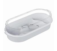 Aquatic Turtle Habitat - 4-in-1 Reptile Enclosure | Transparent Multi-Functional Turtle Tank - Basking Ramp Separate Feeding Area Planting Zone | For Small Terrapins Crayfish Hermit Crabs