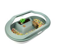 Aquatic Turtle Tank - Turtle Tank Aquarium | Bottom Drainage Basking Stage Clear Breeding Box For Reptiles Gecko Crayfish Hermit Crab