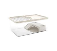 Aquatic Turtle Tank with Ramp Lid Clear Reptile Basking Enclosure