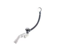 AQUAUNO - Desagüe de bañera cromado con válvula de apertura push-open, sifón premontado, universal para cualquier bañera, tapón de 70 mm, rosca G1 1/2, limpieza superior