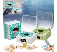 Aquavinyl Waves Mini Speaker, Aqua Vinyl Speaker, Waves Vintage Vinyl Record Player, 3 Colors Available, 4 Modes With Adjustable Ambient Lighting (2PCS-1)
