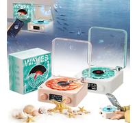 Aquavinyl Waves Mini Speaker, Aqua Vinyl Speaker, Waves Vintage Vinyl Record Player, 3 Colors Available, 4 Modes With Adjustable Ambient Lighting (2PCS-3)