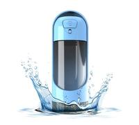 Aquawalk Pet Botella de Agua para Perro [300ml], Sistema Anti Fugas, Bebedero portátil para Mascotas, Ideal para Viajes y Paseo al Aire Libre, Sin BPA, Manejable con un Solo Botón, Azul
