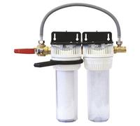 AQUAWATER - Estación Filtro Doble Anti-Cal Con By-Pass Patentado - Ø9''3/4 - Soporte de Fijación y Llave de Afloje Incluidos - Blanco - Caudal Máx 1.5 m3/h - Presión Máx 4 Bar