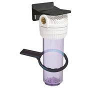 AQUAWATER - Filtro Simple Vacío 107221 - Dimensión Estándar 9''3/4 - Para Tratamiento de Agua - Incluye Soporte y Llave de Afloje - Blanco - Ø9.75 x 25 cm - Caudal Máx 1.5 m3/h