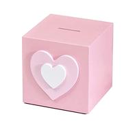 AQUETI Alcancías Hucha Hucha De Madera Rosa, Coleccionables De Madera, Hucha Cuadrada Pequeña, Caja De Dinero De Regalo, Ahorros Caja de Ahorro Huchas Alcancía
