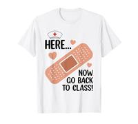 Aquí Ahora Regresar A Clases Enfermera Escuela Camiseta