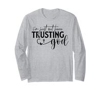 aquí confiando en Dios Cristianos Hombres y Mujeres Agradecidos Agradecidos Manga Larga