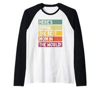 Aquí está Emma La mejor mamá del mundo Día de la Madre Retro Camiseta Manga Raglan