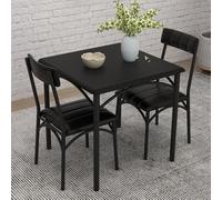 Aquí está una traducción adaptada y optimizada al francés, respetando la longitud del texto original: conjunto de mesa rectangular moderno de 3 piezas para comedor, mesa para dos con diseño alegre