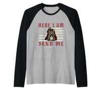 Aquí Estoy Envíame Isaías 6-8 - Pascua Fe Cristiana Camiseta Manga Raglan