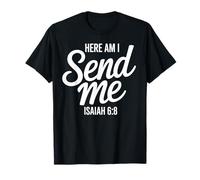 Aquí Estoy yo enviándome Isaías 6 8 Escritura misionera Camiseta