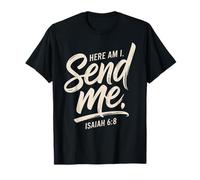Aquí Estoy yo enviándome Isaías 6 8 Escritura misionera Camiseta
