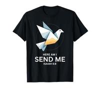 Aquí Estoy yo enviándome Isaías 6 8 Escritura misionera Camiseta