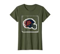 AquÌ Juega Un Quarterback | F˙tbol Americano Deportivo Camiseta, Mujer, Verde Oliva, XS