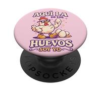 Aquí La De Los Huevos Soy Yo Chicken Meme Humor Divertido Gallina PopSockets PopGrip Adhesivo