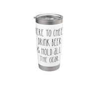 AQUÍ PARA ALEGRAR BEBE CERVEZA Y MANTENER TODO EL EQUIPO Sports Meme Vaso térmico de acero inoxidable de doble pared
