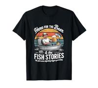 Aquí para La Cerveza Y El Pescado Historias Pesca Camiseta