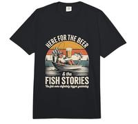 Aquí para La Cerveza Y El Pescado Historias Pesca Comfort Colors Adult Heavyweight T-Shirt