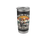 Aquí Para La Cerveza Y El Pescado Historias Pesca Vaso térmico de acero inoxidable de doble pared