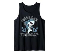 Aquí para la Comida Lindo Divertido Tiburón Ocean Life Marine Biology Camiseta sin Mangas