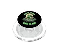 Aquí para Los Gatos Los Humanos Son Extraños Divertido Alien UFO Amante De Los Gatos PopSockets PopGrip para MagSafe