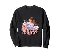 Aquí para los votos Romántico Floral Diseño Nupcial Sudadera