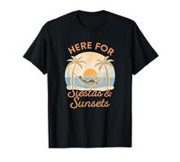 Aquí para Siestas & Sunsets - Hammock Horizon Art Camiseta