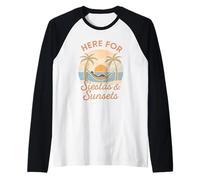 Aquí para Siestas & Sunsets - Hammock Horizon Art Camiseta Manga Raglan