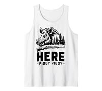 Aquí Piggy Piggy Caza De Jabalí Camiseta sin Mangas