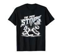 Aquí Se Detiene el Puck - Diseño de Portero de Hockey Camiseta