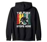 Aquí Se Detiene el Puck - Diseño de Portero de Hockey Sudadera con Capucha