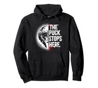 Aquí Se Detiene el Puck - Diseño de Portero de Hockey Sudadera con Capucha