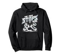 Aquí Se Detiene el Puck - Diseño de Portero de Hockey Sudadera con Capucha
