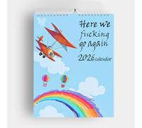 Aquí vamos de nuevo 2026 calendario, planificador de calendario, personaliza tu personalidad divertida, almohadillas de humor para colgar mensuales, novedad planificación calendario de pared