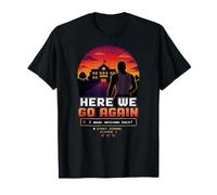 Aquí Vamos De Nuevo Regreso A La Escuela Divertido Videojugador Meme Chicos Camiseta