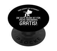 Aquí Vive un Guitarrista, la Buena música es Gratis PopSockets PopGrip Adhesivo